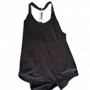 Nike Black Racerback Tank with Branded Vertical Strap
